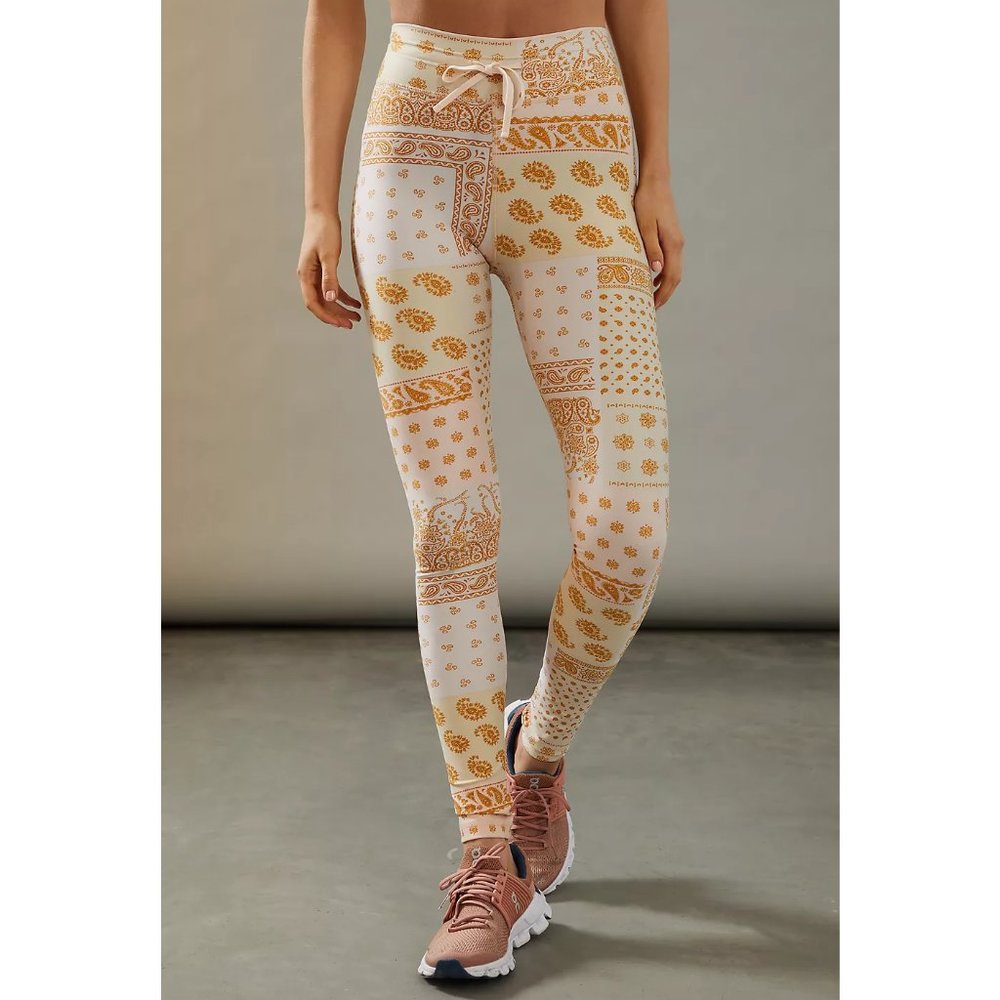 The Upside Carmen Bandana Leggings Anthropologie Peachy Pearl Large
